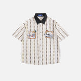 Cartoon Embroidery Pattern Vintage Shirt