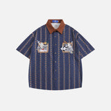 Cartoon Embroidery Pattern Vintage Shirt