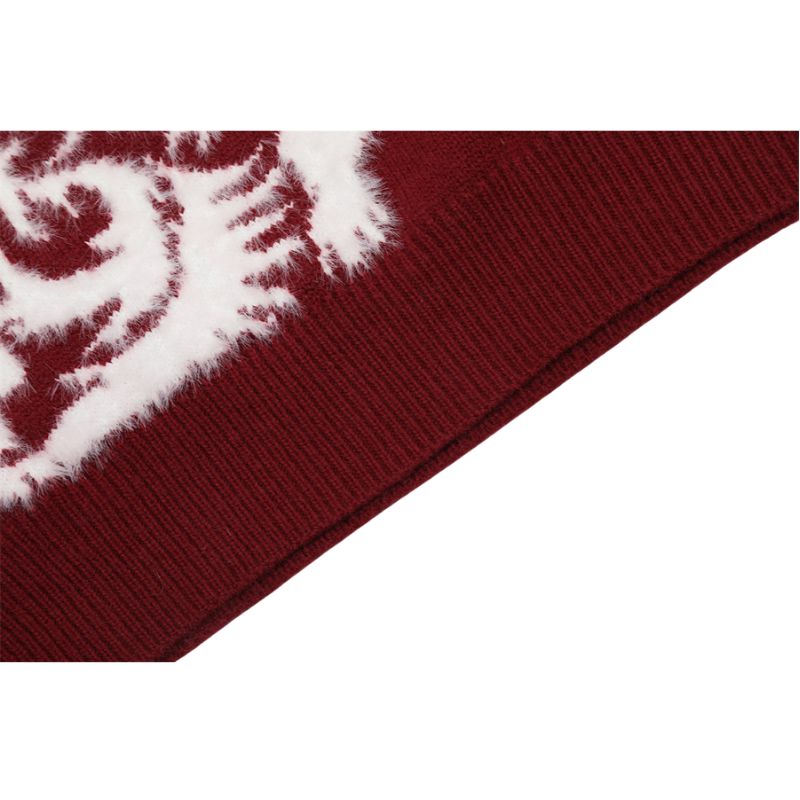 Dragon Pattern Jacquard Letter Embroidered Sweater