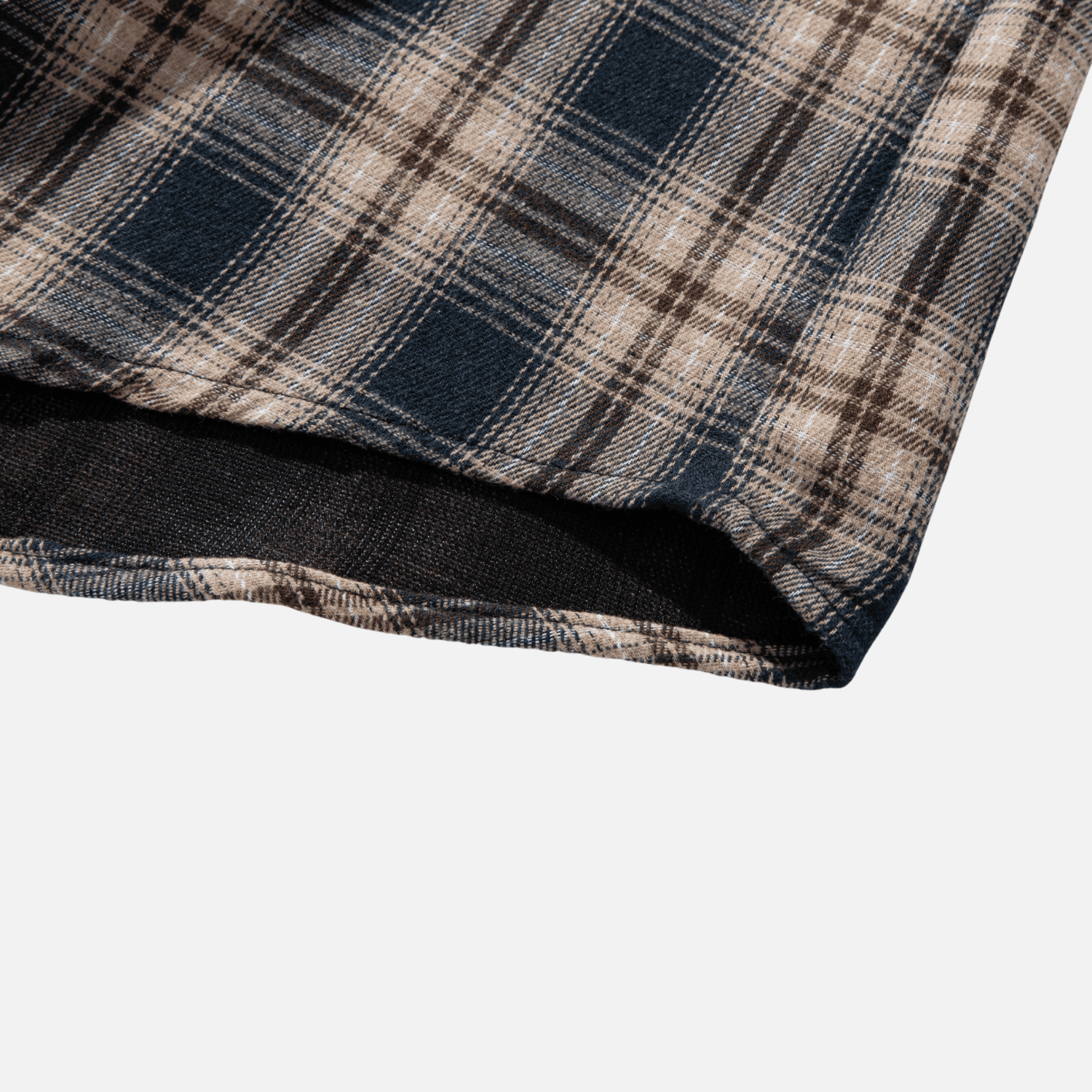 Colorblock Plaid Hooded Shirt