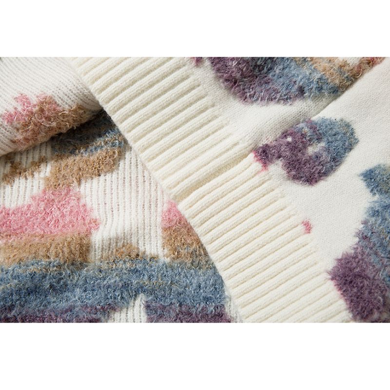 Colorful Dinosaur Jacquard Pullover