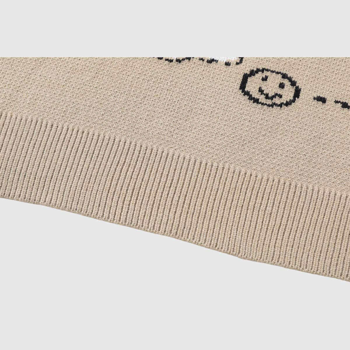 Dog Pattern Oversized Knit Sweater