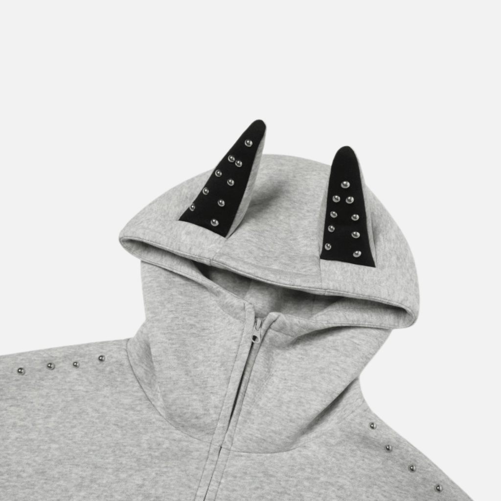 Beaded “Cat Ear” Hoodie
