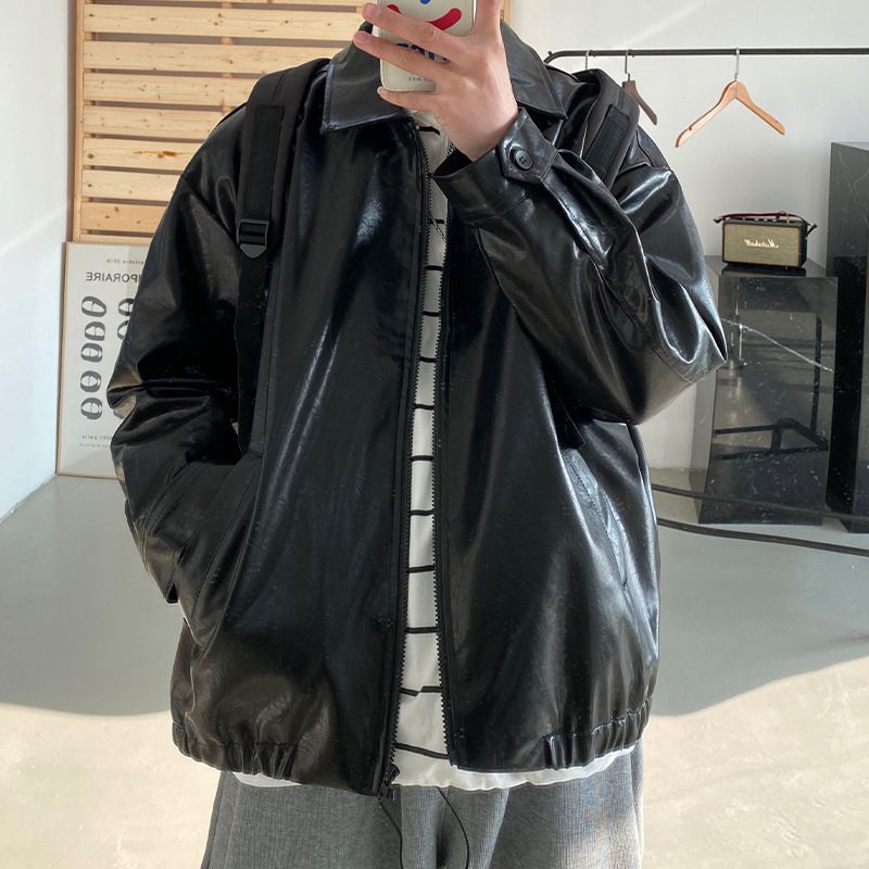 Loose Collar Motorcycle Jacket