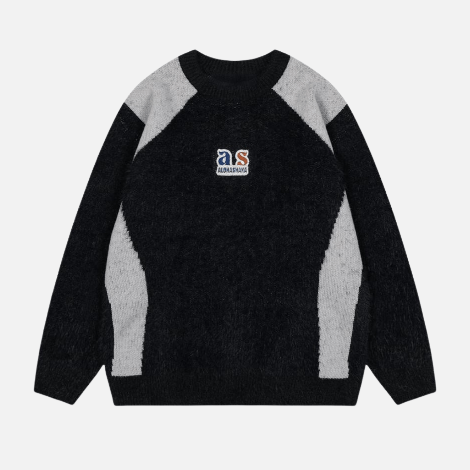 Faux Mink Fuzzy Colorblock Sweater