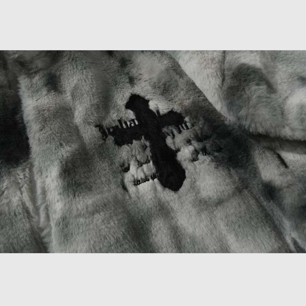 Fuzzy Tie-Dye Sherpa Padded Jacket