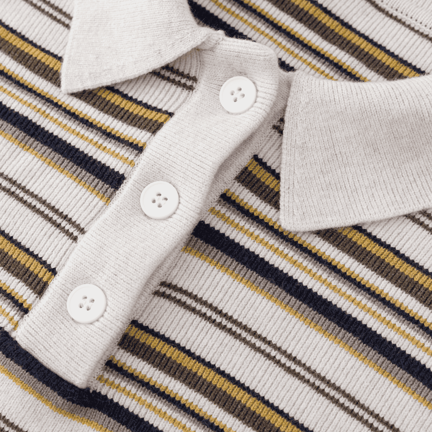 Japanese Retro Colorblock Stripe Polo Sweater