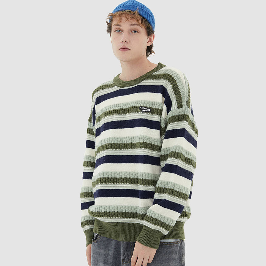 Contrast Color Striped Vintage Sweater