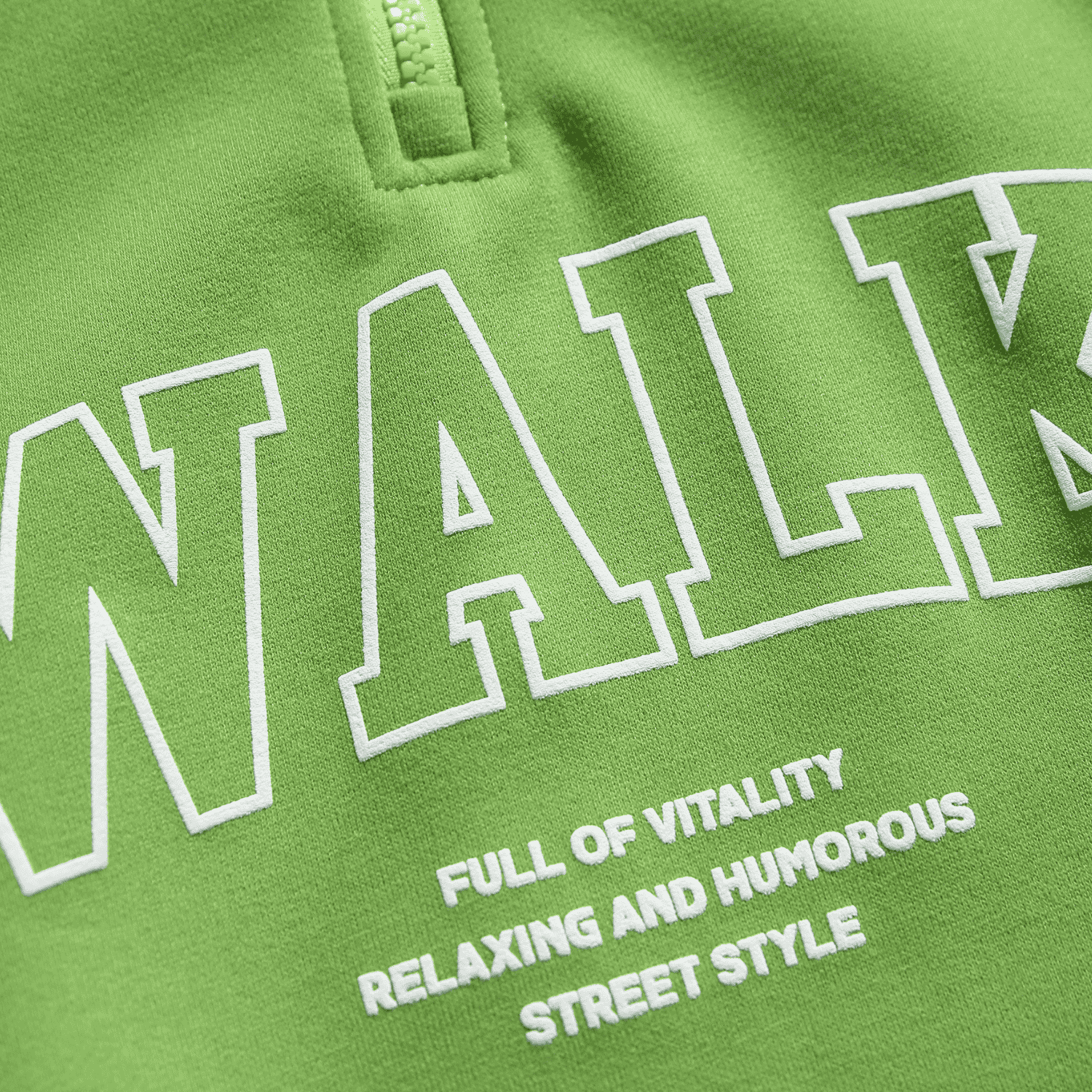 Half-Zip Letter Print Sweatshirt