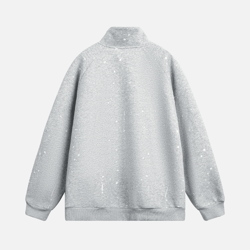 Burnout Half-Zip Stand Collar Sweatshirt