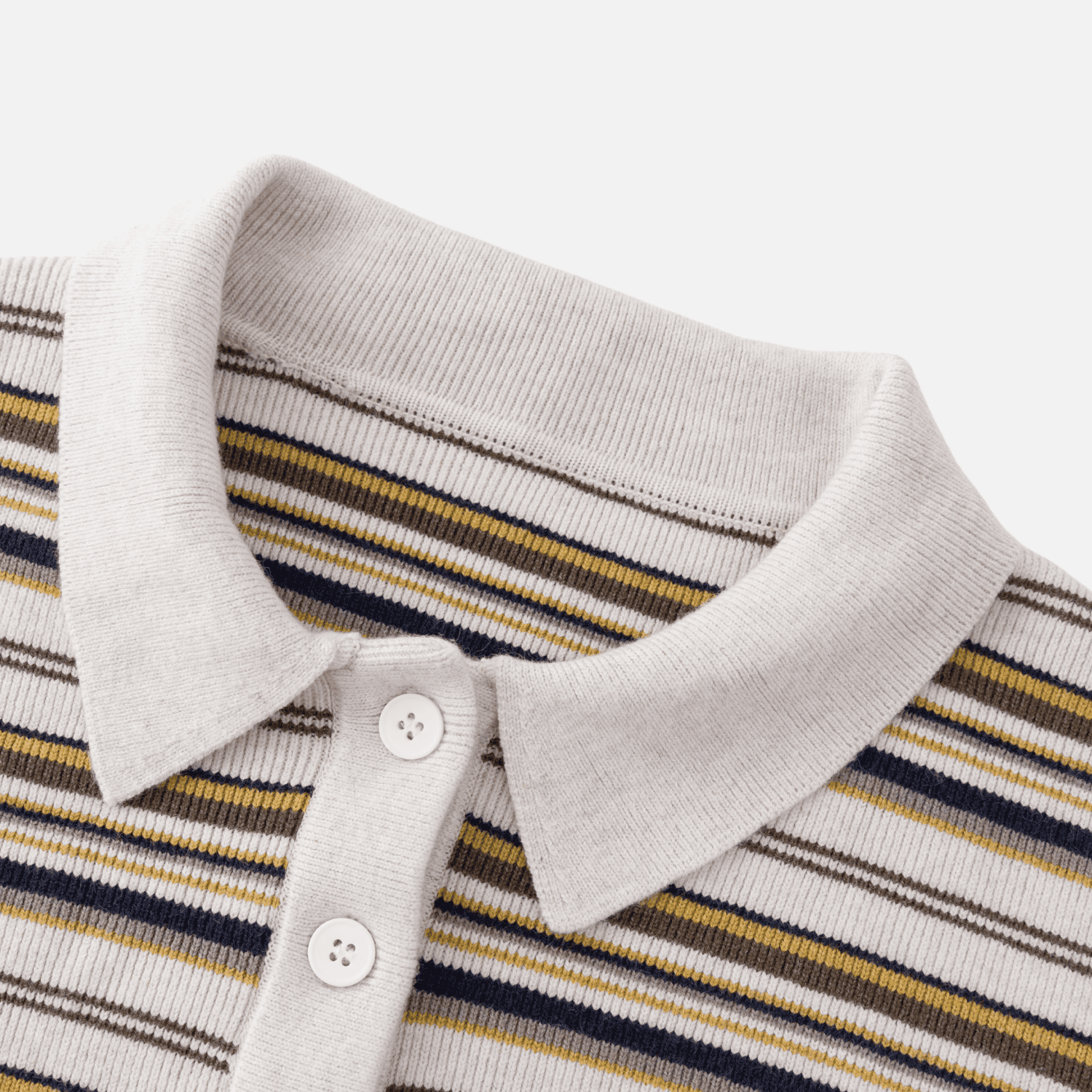 Japanese Retro Colorblock Stripe Polo Sweater