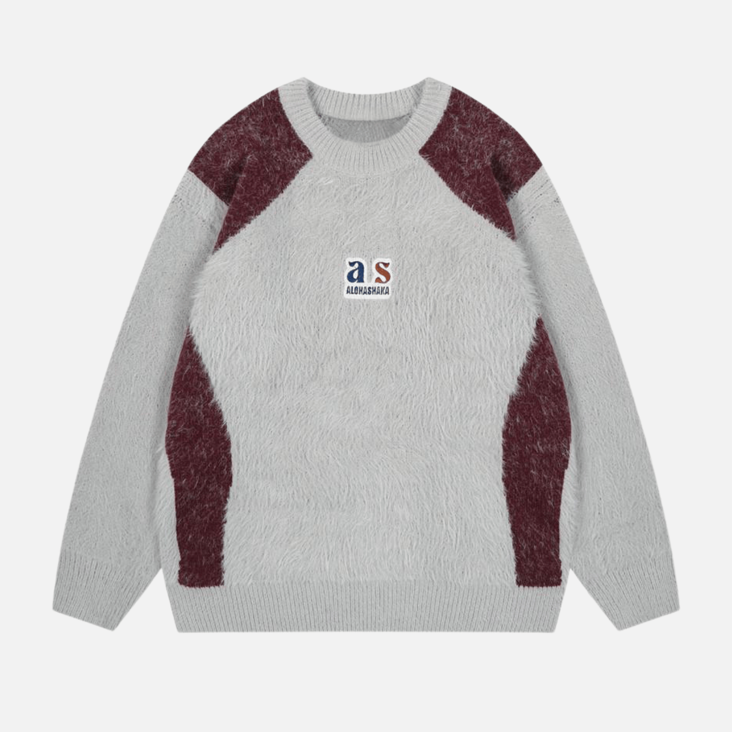 Faux Mink Fuzzy Colorblock Sweater