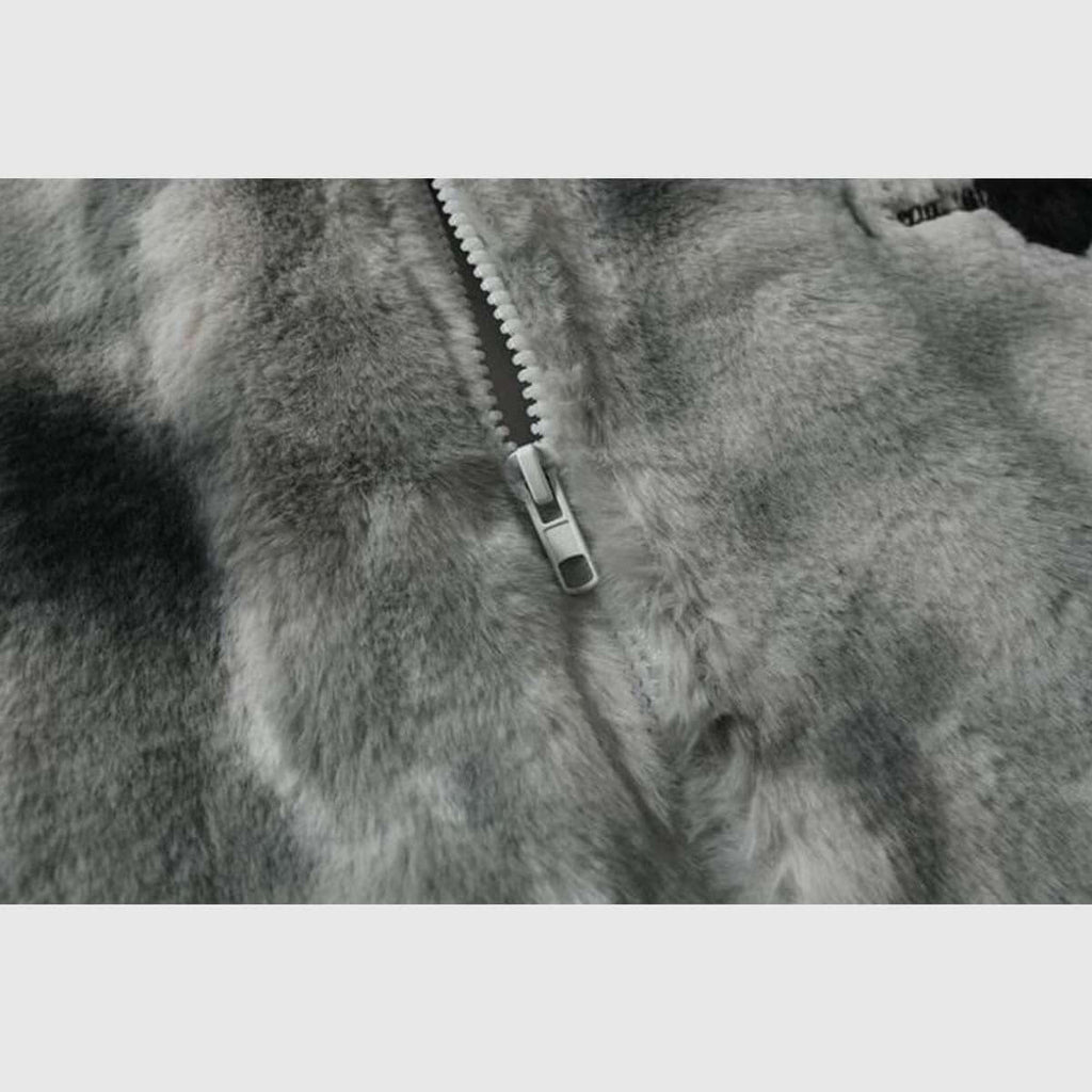 Fuzzy Tie-Dye Sherpa Padded Jacket