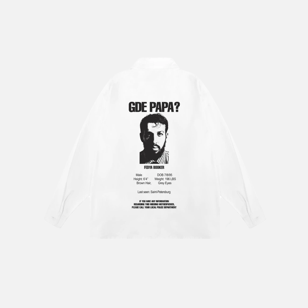 Oversized Papa Letter Print Lon Shirt