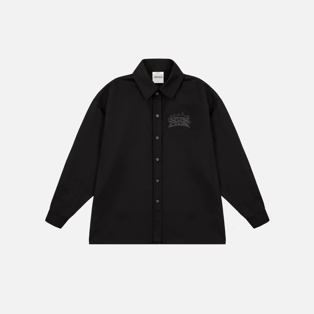 Oversized Gothic Graphic Long Sleeve Shirt