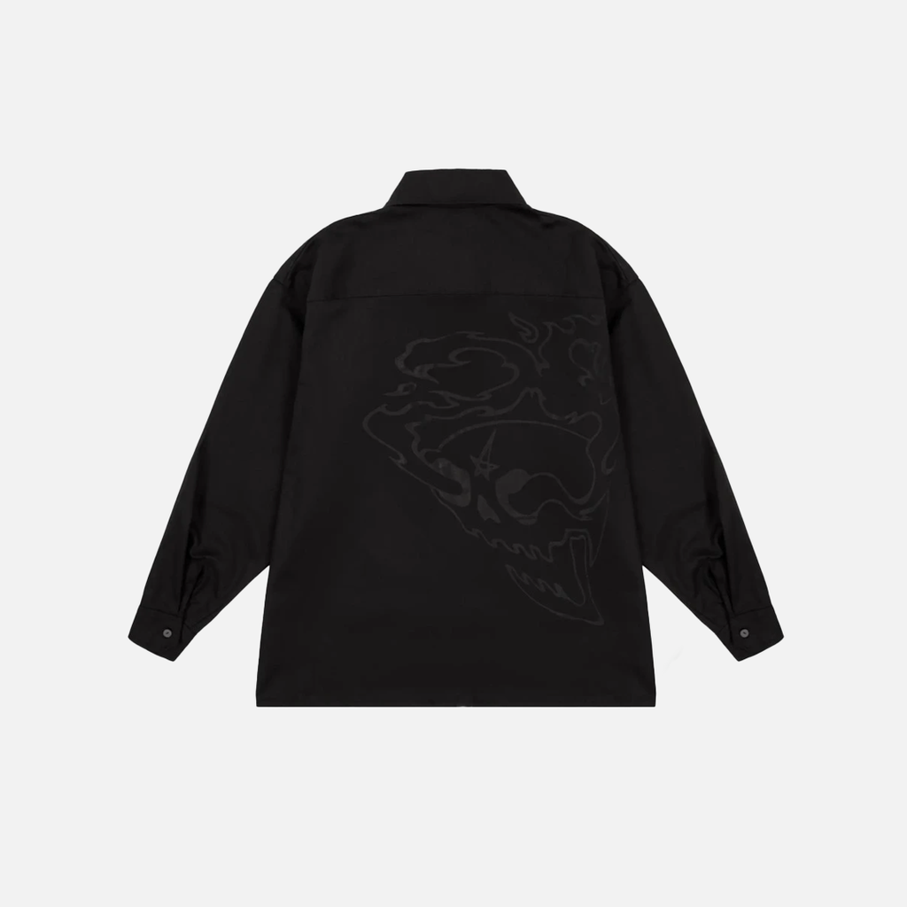 Oversized Gothic Graphic Long Sleeve Shirt