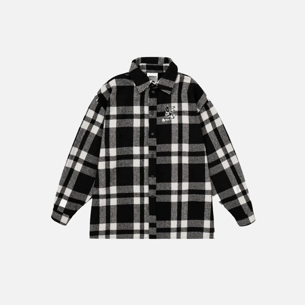 Oversized Embroidered Graphic Print Long Shirt