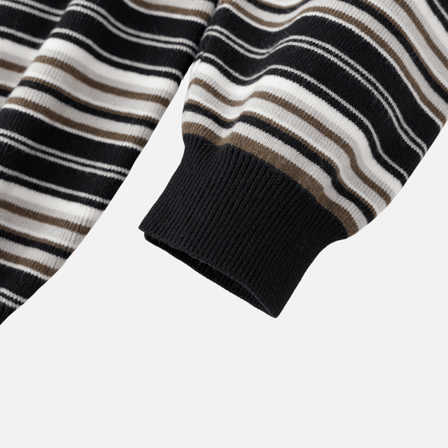 Japanese Retro Colorblock Stripe Polo Sweater