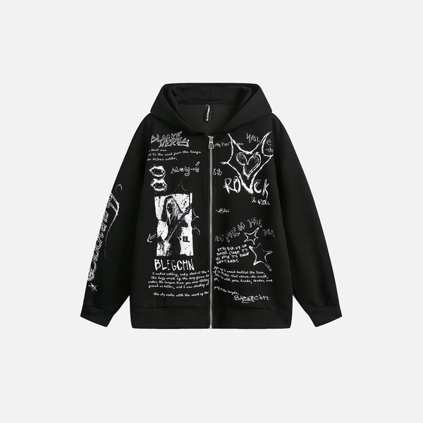 Bold Graffiti Oversized Hoodies & Shirt