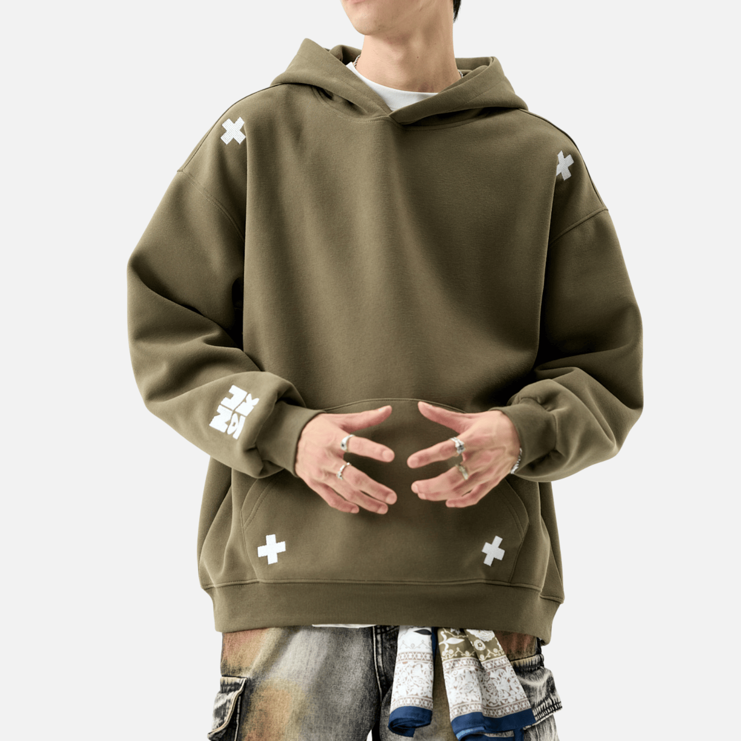 Embroidered Letter Patch Sweatshirt