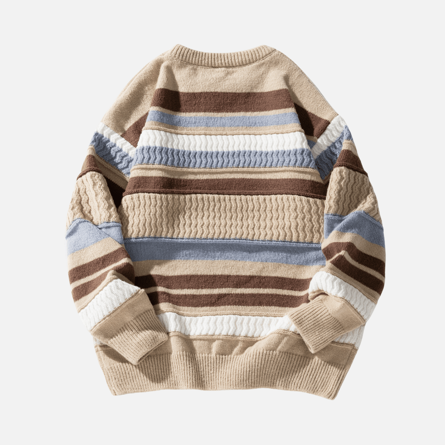 Striped Cable Patchwork Design Pullover