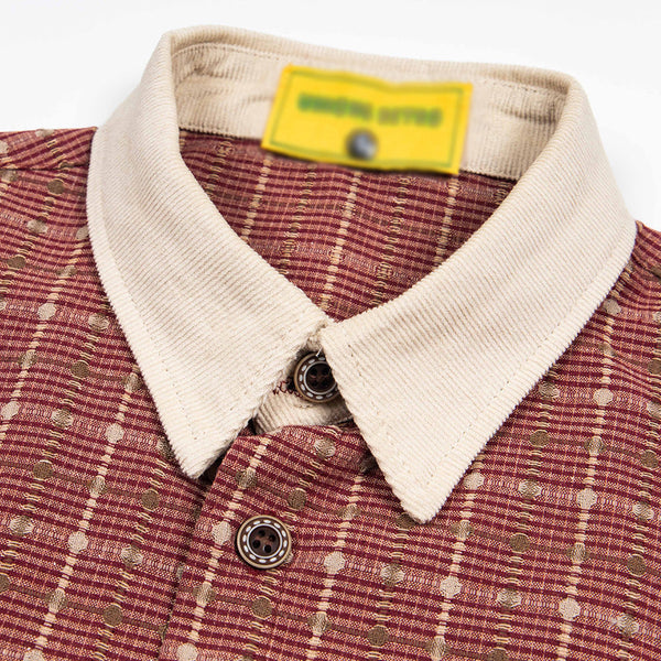 Plaid Hip Hop Bear Embroidered Shirt