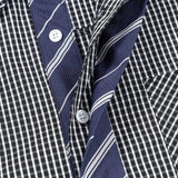 Stylish Plaid Color Block Shirt
