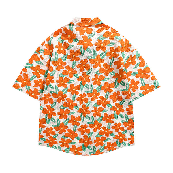 Trendy Hawaiian Floral Print Short-Sleeve Shirt