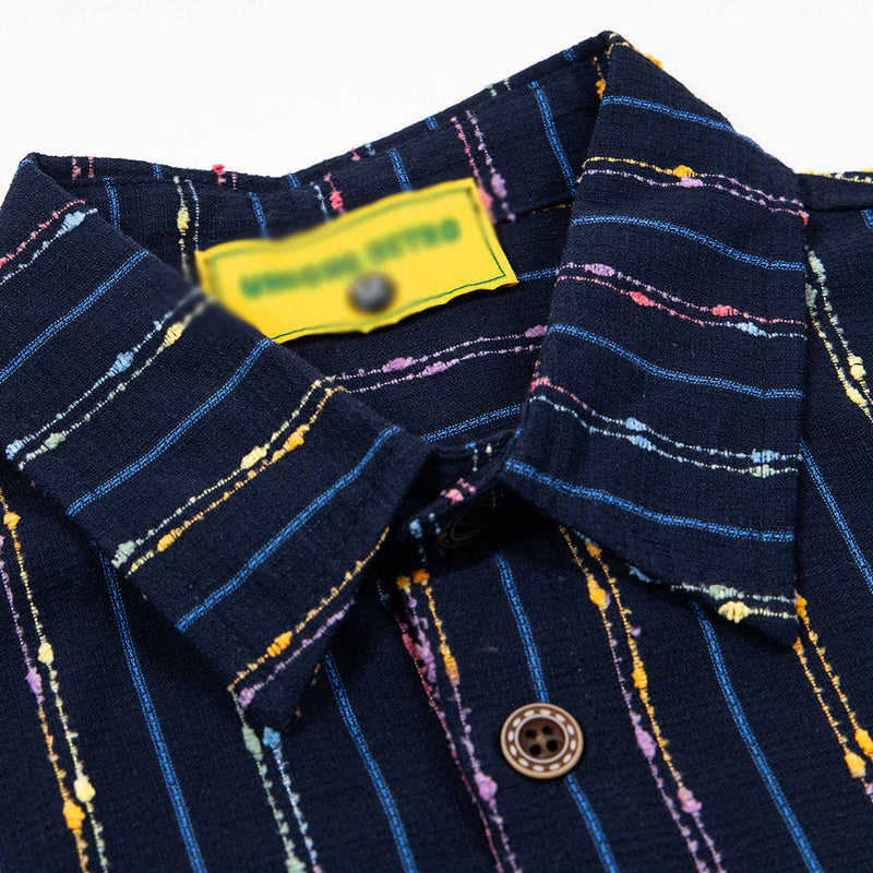 Vibrant Striped Casual Cartoon Shirt