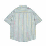 Vibrant Striped Casual Cartoon Shirt