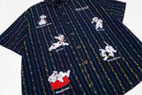 Vibrant Striped Casual Cartoon Shirt