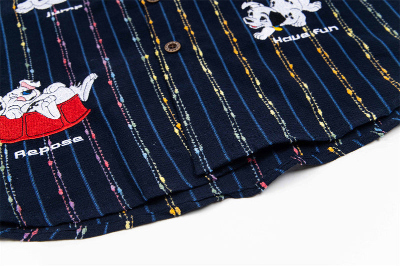Vibrant Striped Casual Cartoon Shirt