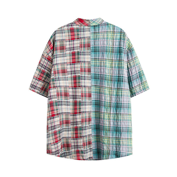 Plaid Short Sleeved Mens Casual Shirt