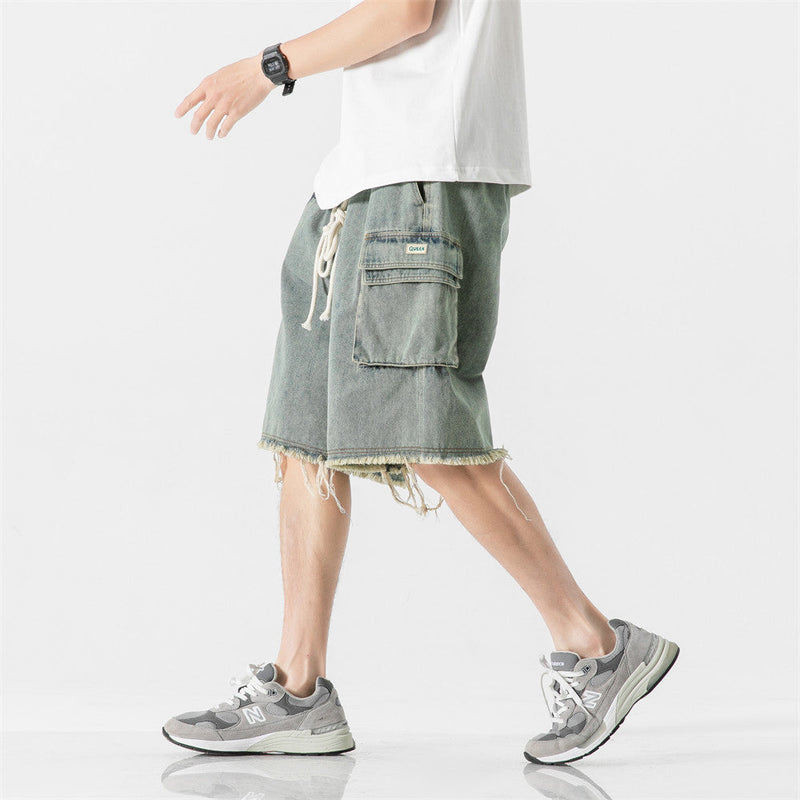 Vintage Casual Loose Straight Denim Short