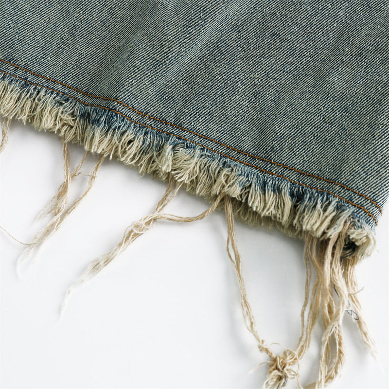 Vintage Casual Loose Straight Denim Short