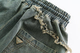 Vintage Casual Loose Straight Denim Short