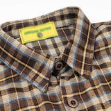 Stylish Cartoon Embroidered Plaid Shirt