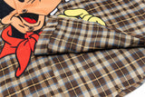 Stylish Cartoon Embroidered Plaid Shirt