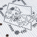 Lion Embroidered Casual Summer Shirt