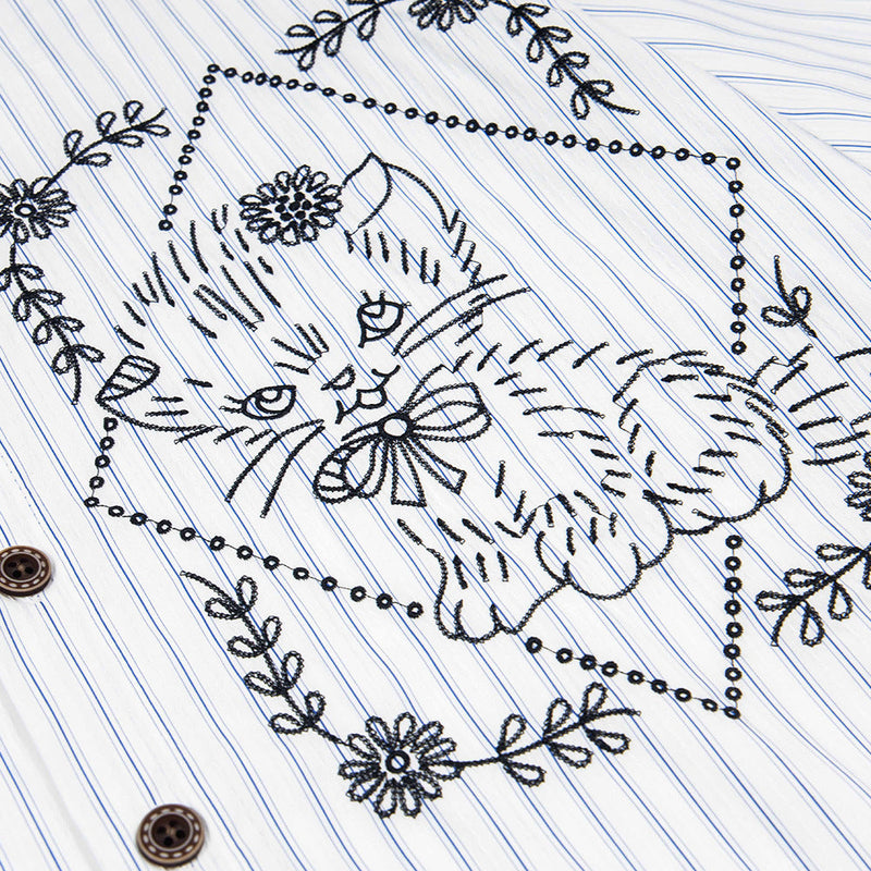 Lion Embroidered Casual Summer Shirt