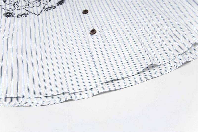 Lion Embroidered Casual Summer Shirt