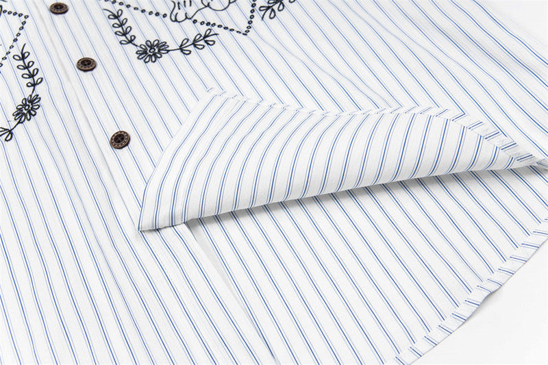 Lion Embroidered Casual Summer Shirt