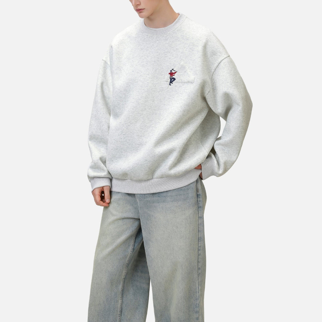 Climbing Embroidery Crewneck Sweatshirt