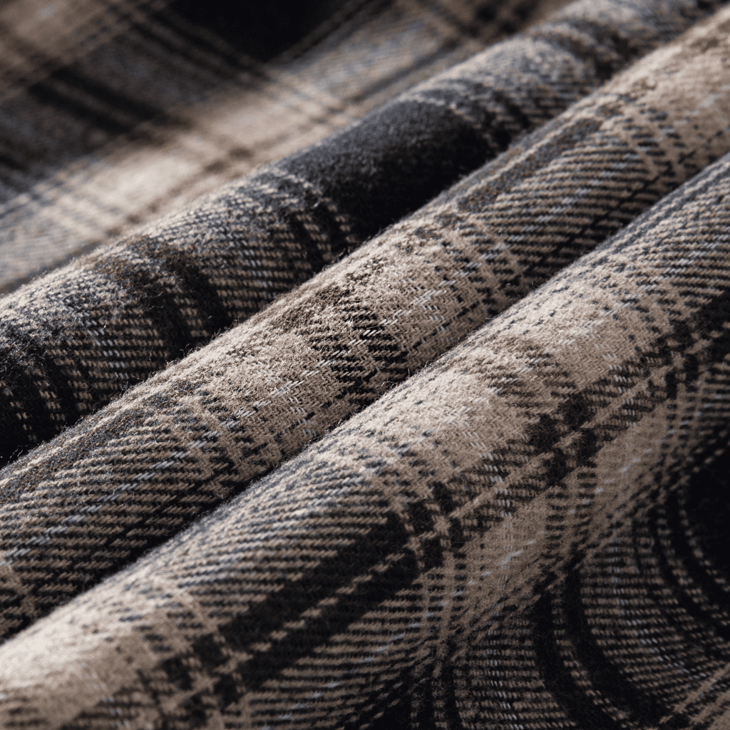 Colorblock Plaid Hooded Shirt