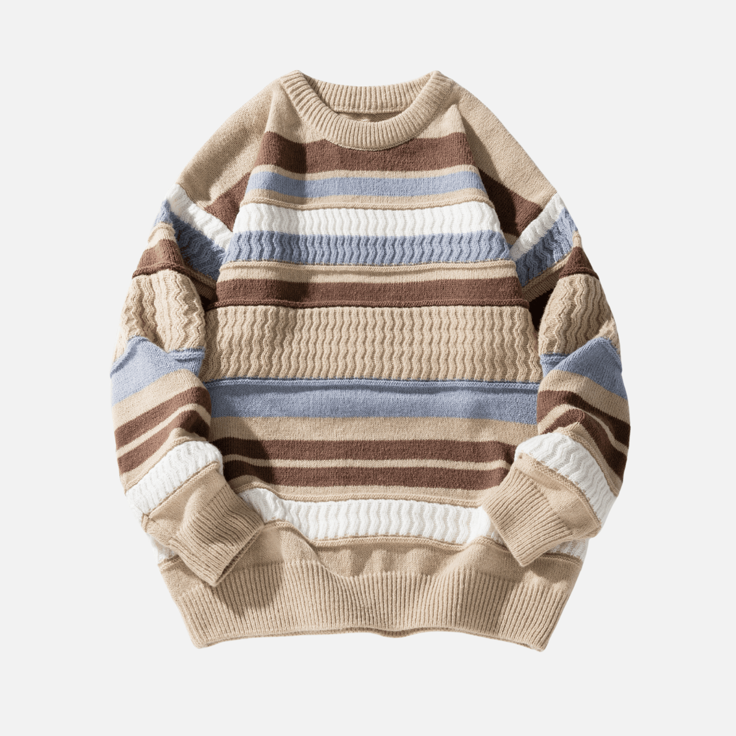 Striped Cable Patchwork Design Pullover