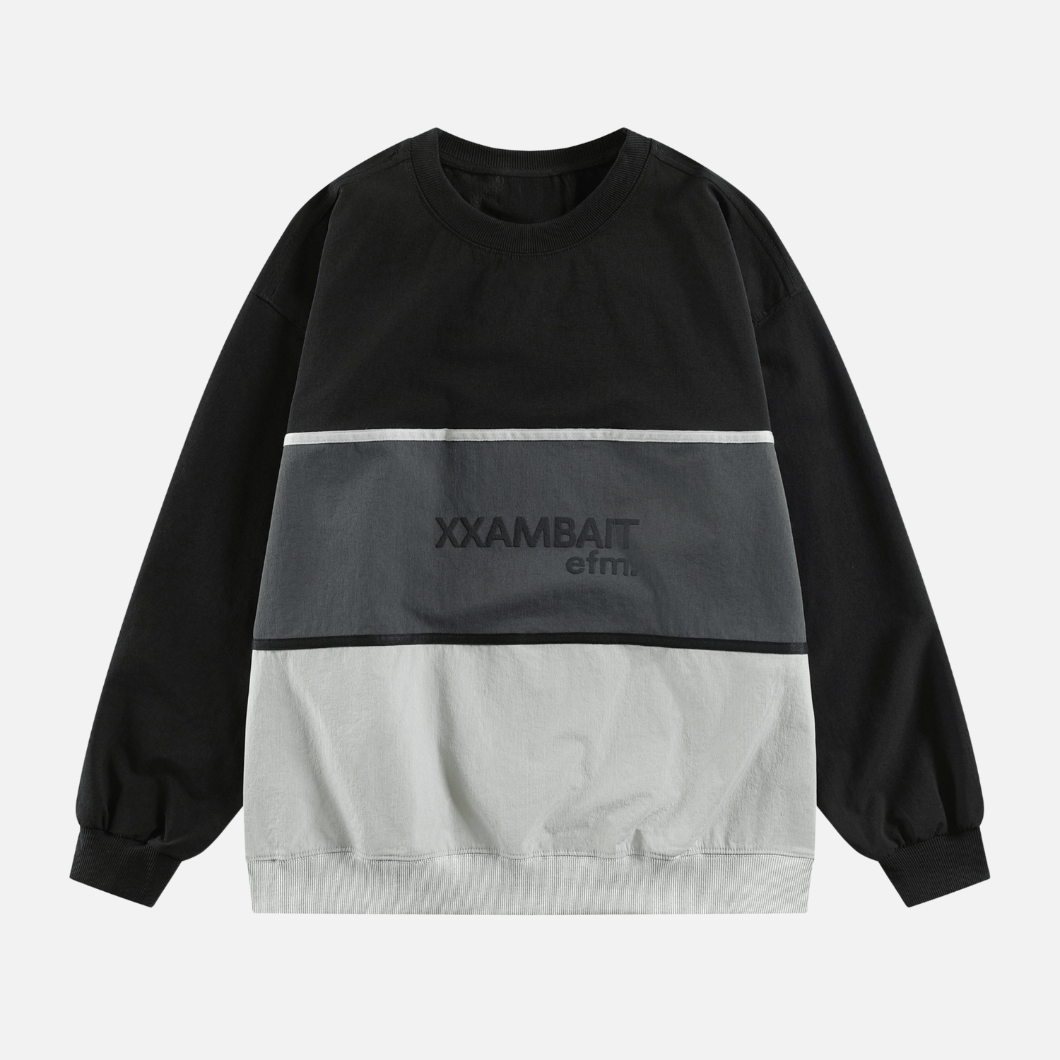 Tricolor Stripe Patchwork Sweatshirt