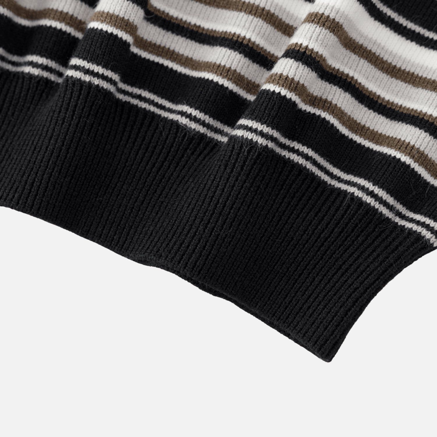 Japanese Retro Colorblock Stripe Polo Sweater