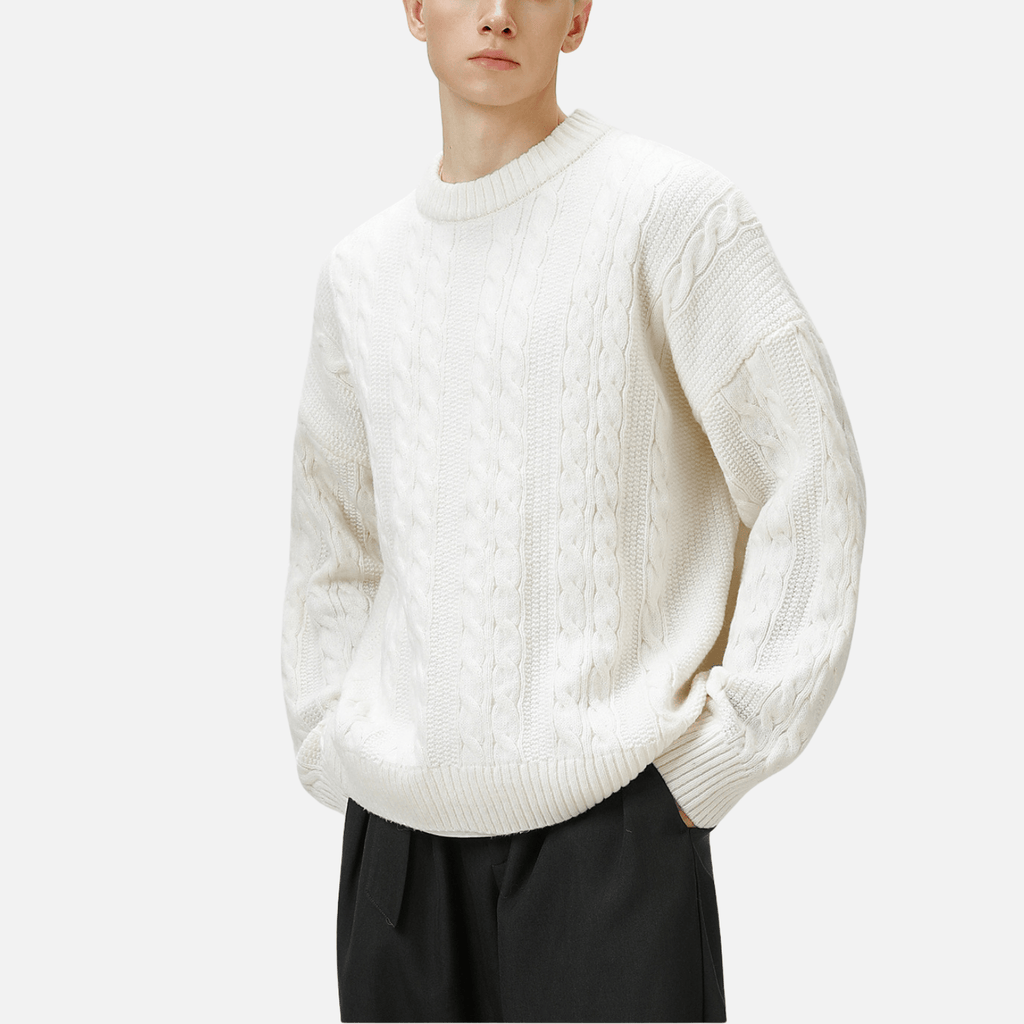 Cable Knit Crewneck Sweater