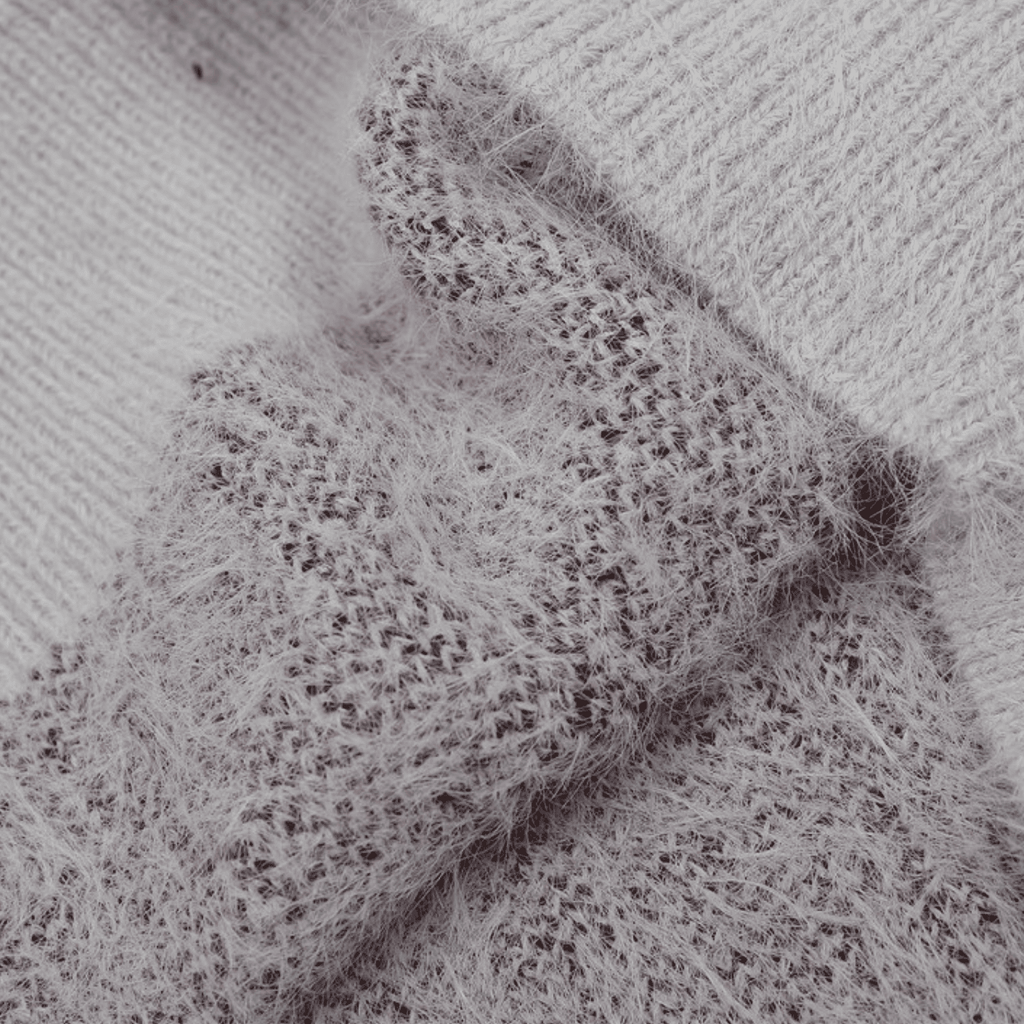 Faux Mink Fuzzy Colorblock Sweater