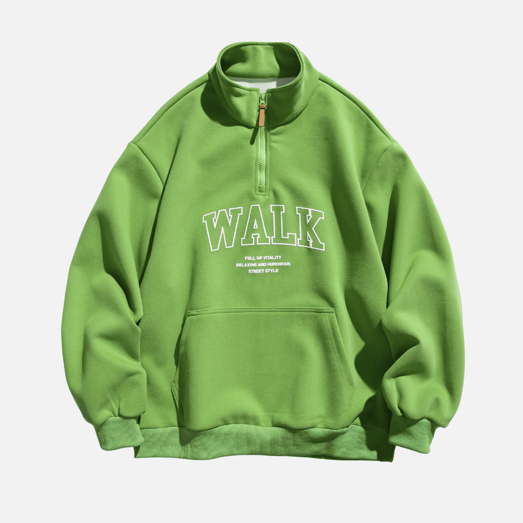 Half-Zip Letter Print Sweatshirt